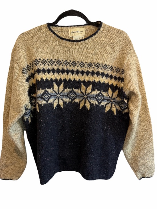 Eddie Bauer Sweaters - Eddie Bauer Wool Blend VTG Snowflake Sweater L Pullover Nordic Ski USA 90s Y2K